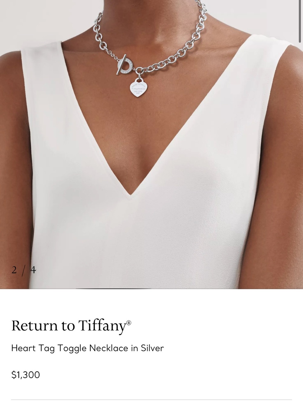 Tiffany & Co. Silver Toggle Heart Necklace - Picture 8 of 9
